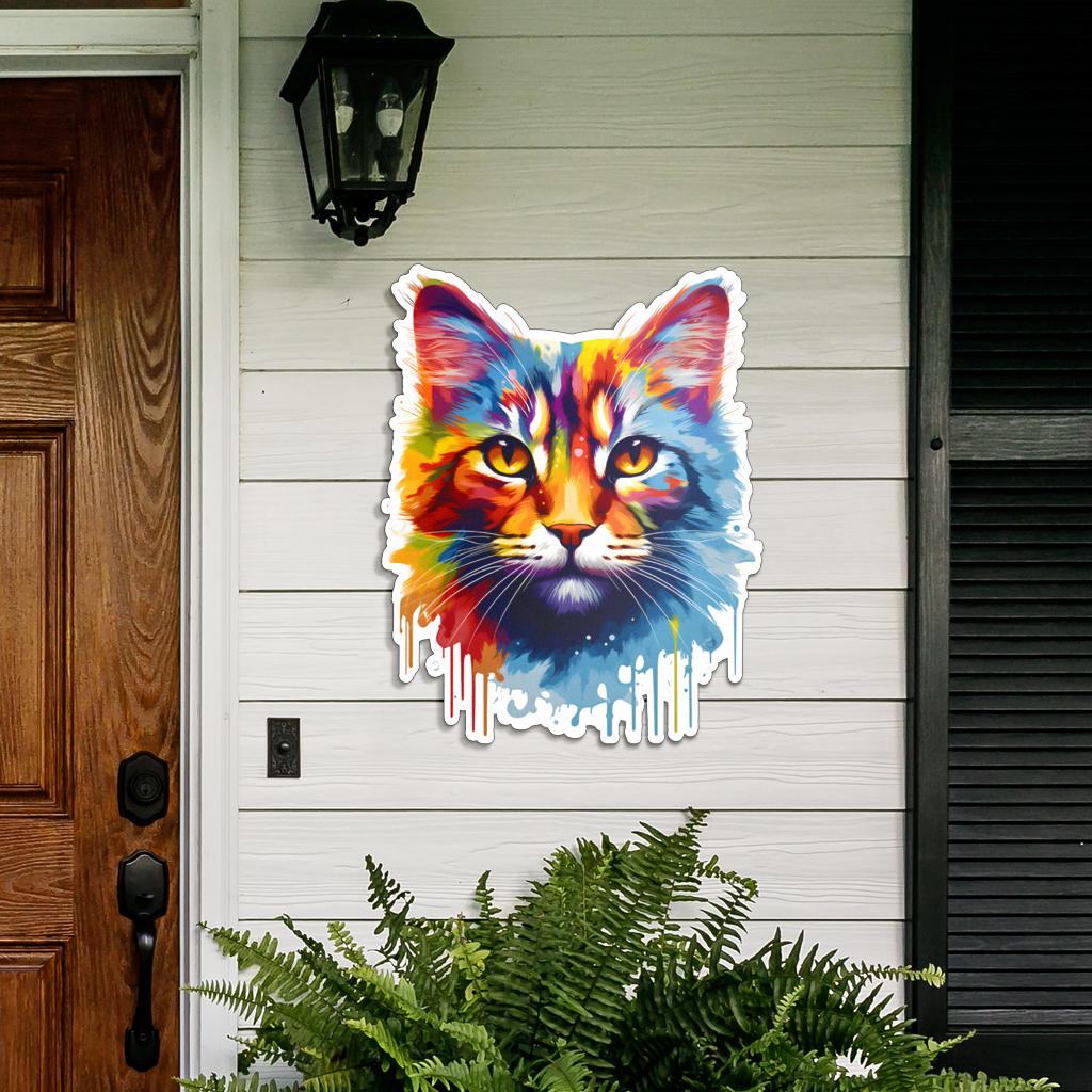 Colorful Cat Metal Wall Art