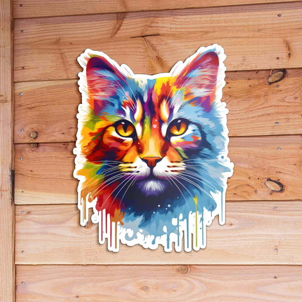 Colorful Cat Metal Wall Art