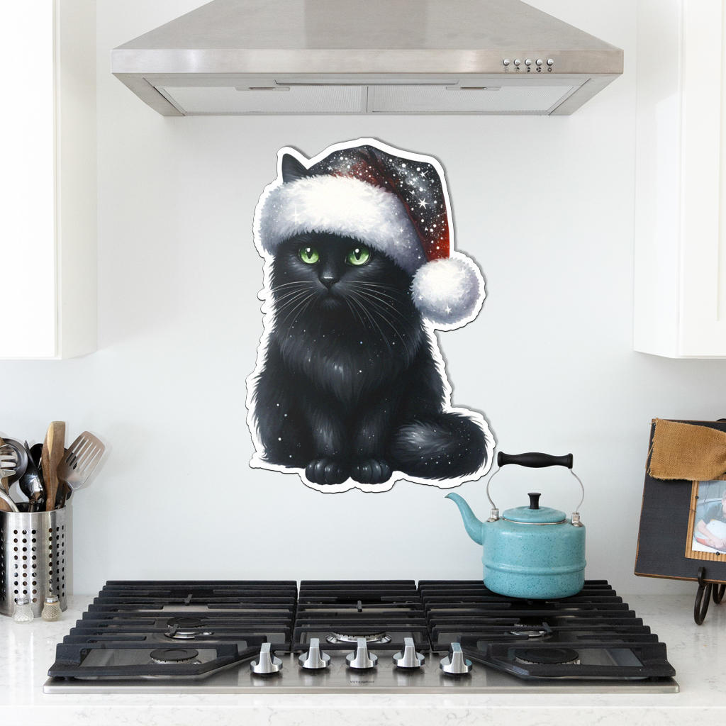 Christmas Kitten - Metal Wall Art